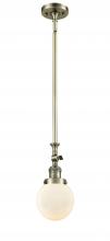  206-AB-G201-6-LED - Beacon - 1 Light - 6 inch - Antique Brass - Stem Hung - Mini Pendant