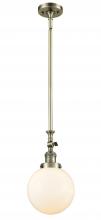  206-AB-G201-8-LED - Beacon - 1 Light - 8 inch - Antique Brass - Stem Hung - Mini Pendant