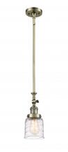  206-AB-G513-LED - Bell - 1 Light - 5 inch - Antique Brass - Stem Hung - Mini Pendant