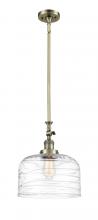  206-AB-G713-L - Bell - 1 Light - 12 inch - Antique Brass - Stem Hung - Mini Pendant