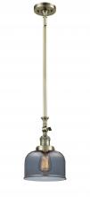  206-AB-G73-LED - Bell - 1 Light - 8 inch - Antique Brass - Stem Hung - Mini Pendant