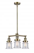  207-AB-G184S - Canton - 3 Light - 18 inch - Antique Brass - Stem Hung - Chandelier