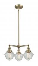  207-AB-G534 - Oxford - 3 Light - 20 inch - Antique Brass - Stem Hung - Chandelier