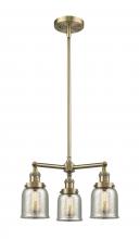  207-AB-G58 - Bell - 3 Light - 19 inch - Antique Brass - Stem Hung - Chandelier