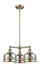  207-AB-G78 - Bell - 3 Light - 22 inch - Antique Brass - Stem Hung - Chandelier