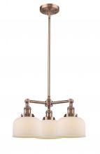  207-AC-G71 - Bell - 3 Light - 22 inch - Antique Copper - Stem Hung - Chandelier