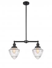  209-BK-G664-7 - Bullet - 2 Light - 24 inch - Matte Black - Stem Hung - Island Light