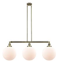  213-AB-G201-12-LED - Beacon - 3 Light - 44 inch - Antique Brass - Stem Hung - Island Light