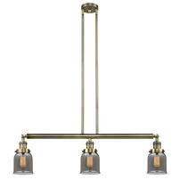  213-AB-G53-LED - Bell - 3 Light - 38 inch - Antique Brass - Stem Hung - Island Light