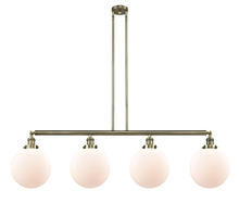  214-AB-G201-10-LED - Beacon - 4 Light - 54 inch - Antique Brass - Stem Hung - Island Light