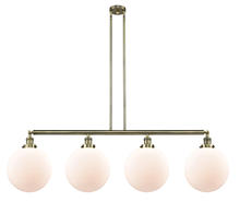  214-AB-G201-12-LED - Beacon - 4 Light - 56 inch - Antique Brass - Stem Hung - Island Light