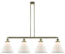  214-AB-G41-L-LED - Cone - 4 Light - 56 inch - Antique Brass - Stem Hung - Island Light