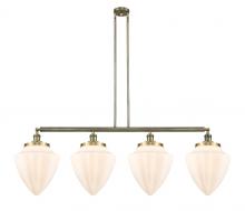  214-AB-G661-12-LED - Bullet - 4 Light - 50 inch - Antique Brass - Stem Hung - Island Light