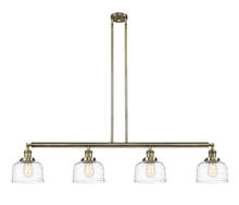  214-AB-G713-LED - Bell - 4 Light - 53 inch - Antique Brass - Stem Hung - Island Light