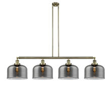  214-AB-G73-L-LED - Bell - 4 Light - 54 inch - Antique Brass - Stem Hung - Island Light