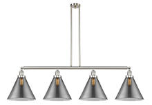  214-SN-G43-L-LED - Cone - 4 Light - 56 inch - Brushed Satin Nickel - Stem Hung - Island Light