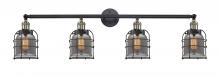  215-BAB-G53-CE - Bell Cage - 4 Light - 42 inch - Black Antique Brass - Bath Vanity Light