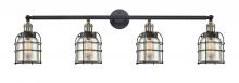  215-BAB-G58-CE - Bell Cage - 4 Light - 43 inch - Black Antique Brass - Bath Vanity Light