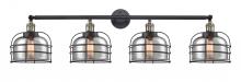  215-BAB-G73-CE - Bell Cage - 4 Light - 44 inch - Black Antique Brass - Bath Vanity Light