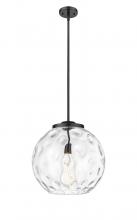  221-1S-BK-G1215-16 - Athens Water Glass - 1 Light - 16 inch - Matte Black - Cord hung - Pendant