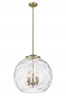  221-3S-AB-G1215-18-LED - Athens Water Glass - 3 Light - 18 inch - Antique Brass - Cord hung - Pendant