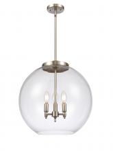  221-3S-SN-G122-18-LED - Athens - 3 Light - 18 inch - Brushed Satin Nickel - Cord hung - Pendant