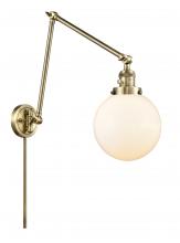  238-AB-G201-8-LED - Beacon - 1 Light - 8 inch - Antique Brass - Swing Arm