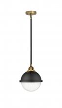 Innovations Lighting 288-1S-BAB-HFS-84-BK-LED - Hampden - 1 Light - 9 inch - Black Antique Brass - Cord hung - Mini Pendant