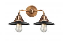  288-2W-AC-M6-BK - Railroad - 2 Light - 16 inch - Antique Copper - Bath Vanity Light