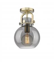  410-1F-BB-G410-8SM - Newton Sphere - 1 Light - 8 inch - Brushed Brass - Flush Mount