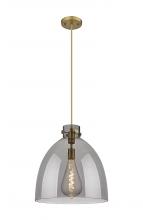  410-1PL-BB-G412-16SM - Newton Bell - 1 Light - 16 inch - Brushed Brass - Cord hung - Pendant