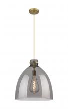  410-1PL-BB-G412-18SM - Newton Bell - 1 Light - 18 inch - Brushed Brass - Cord hung - Pendant