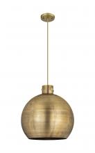  410-1PL-BB-M410-18BB - Newton Sphere - 1 Light - 18 inch - Brushed Brass - Cord hung - Pendant