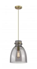  410-1PM-BB-G412-10SM - Newton Bell - 1 Light - 10 inch - Brushed Brass - Cord hung - Pendant