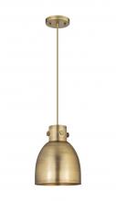  410-1PS-BB-M412-8BB - Newton Bell - 1 Light - 8 inch - Brushed Brass - Cord hung - Pendant