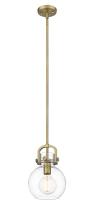  410-1S-BB-8CL-LED - Newton Sphere - 1 Light - 8 inch - Brushed Brass - Cord hung - Mini Pendant