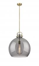  410-1SL-BB-G410-18SM - Newton Sphere - 1 Light - 18 inch - Brushed Brass - Pendant