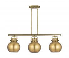  410-3I-BB-M410-10BB - Newton Sphere - 3 Light - 42 inch - Brushed Brass - Island Light