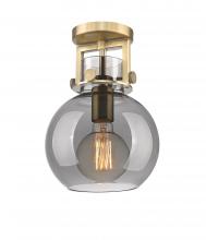  411-1F-BB-G410-8SM - Newton Sphere - 1 Light - 8 inch - Brushed Brass - Flush Mount