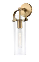 Innovations Lighting 413-1W-BB-4CL-LED - Pilaster - 1 Light - 4 inch Glass - Brushed Brass - Sconce