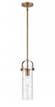  423-1S-BB-G423-12DE - Pilaster II Cylinder - 1 Light - 12 inch Long Glass - Brushed Brass - Pendant