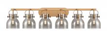  423-6W-BB-G412-6SM - Pilaster II Bell - 6 Light - 46 inch - Brushed Brass - Bath Vanity Light