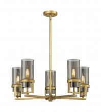 Innovations Lighting 426-5CR-BB-G426-8SM - Utopia - 5 Light - 24 inch - Brushed Brass - Chandelier