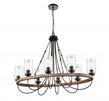  442-8CR-BK-CL - Paladin - 8 Light - 39 inch - Matte Black - Chain Hung - Chandelier