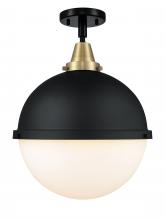  447-1C-BAB-HFS-121-BK-LED - Hampden - 1 Light - 13 inch - Black Antique Brass - Flush Mount