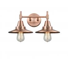  447-2W-AC-M3-AC - Railroad - 2 Light - 17 inch - Antique Copper - Bath Vanity Light