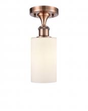 Innovations Lighting 516-1C-AC-G801-LED - Clymer - 1 Light - 4 inch - Antique Copper - Semi-Flush Mount