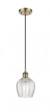  516-1P-AB-G462-6-LED - Norfolk - 1 Light - 6 inch - Antique Brass - Cord hung - Mini Pendant