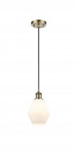  516-1P-AB-G651-6-LED - Cindyrella - 1 Light - 6 inch - Antique Brass - Cord hung - Mini Pendant