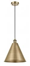  516-1P-AB-MBC-16-AB-LED - Berkshire - 1 Light - 16 inch - Antique Brass - Cord hung - Mini Pendant